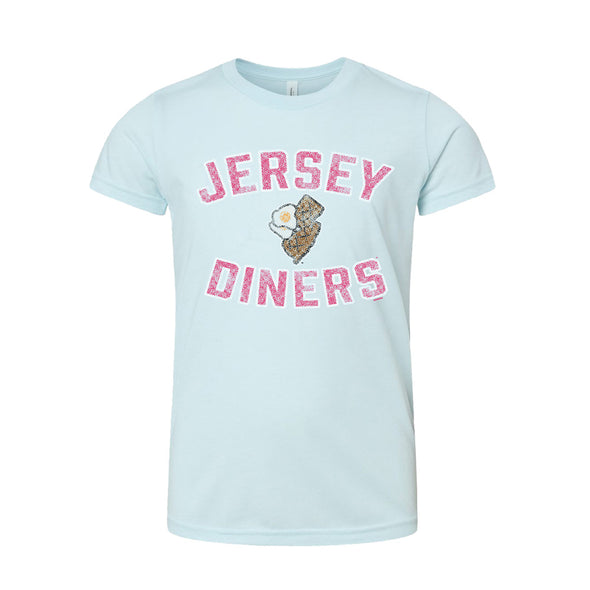 Somerset Patriots Youth Jersey Diners Ice Blue Tri-blend State & Eggs Tee