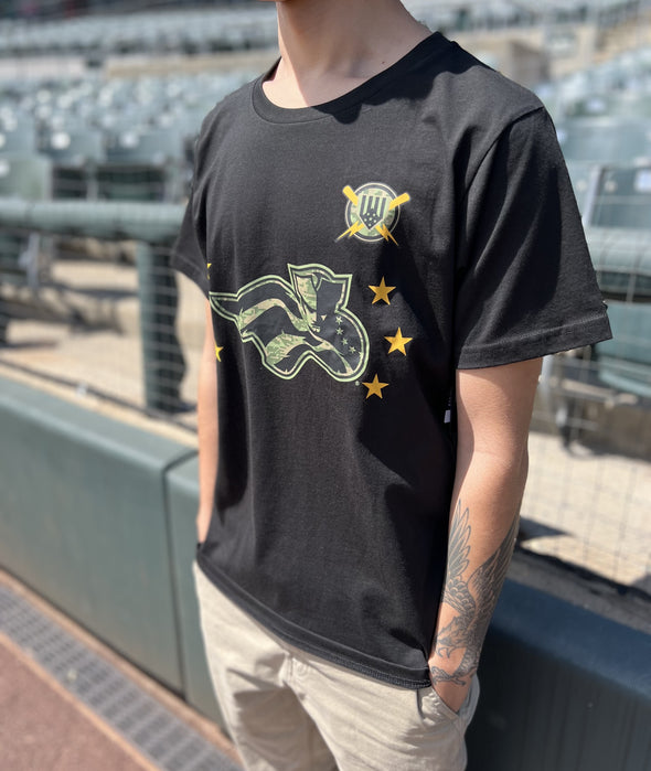 Somerset Patriots Mens 2024 Armed Forces Black Tee