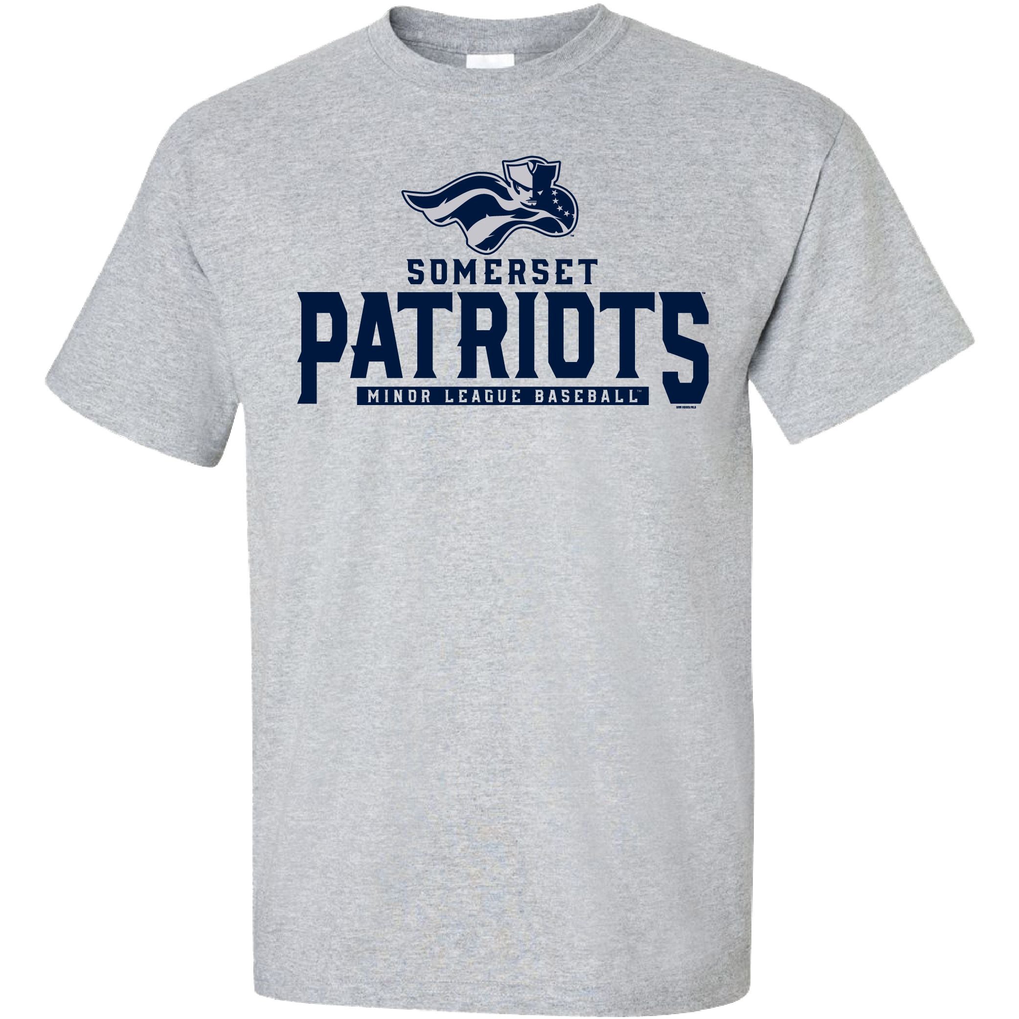 Somerset Patriots Adult Cotton Sport Gray Short Sleeve Roll T