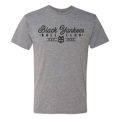 Somerset Patriots NY Black Yankees Baseball Club Wordmark Grey Soft Style Tee
