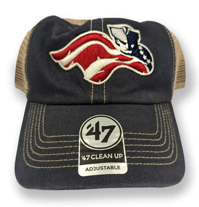 Somerset Patriots Mens  Navy Trawler 47 Clean Up Snap Back Cap