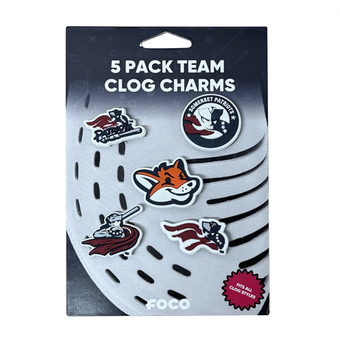 Charm Pack: Somerset Patriots 5 Pack of Team Logo Clog Charms