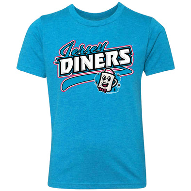 Somerset Patriots Youth Vintage Turquoise Triblend Jersey Diners Gibbons Tee