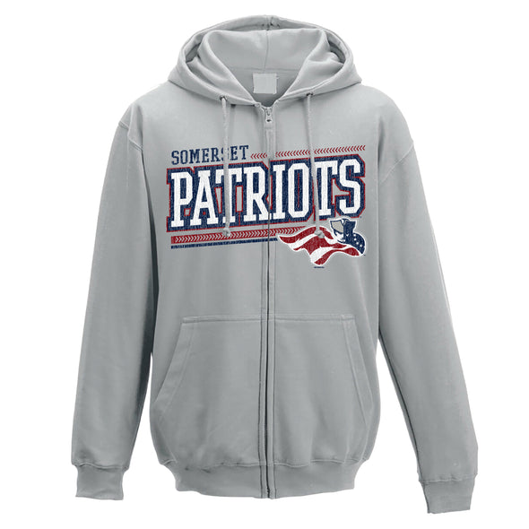 Somerset Patriots Heather Gray Loong Zip Up Sweatshirt