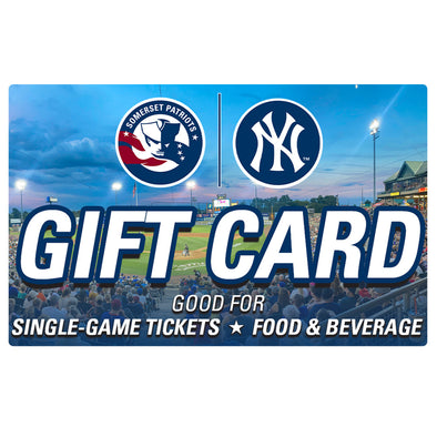 CLICK LINK IN DESCRIPTION Somerset Patriots Single Game Tickets, Food and Beverage Ballpark Gift Card.