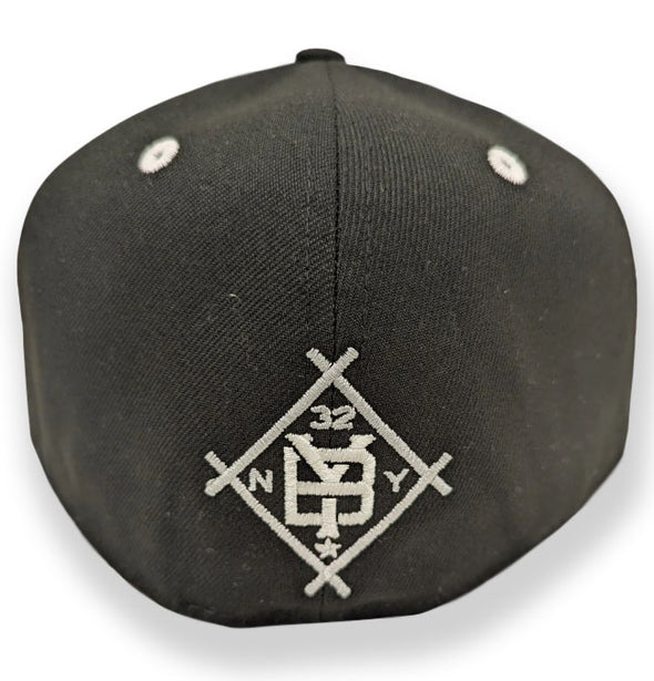 Somerset Patriots New Era New York Black Yankees Primary Medallion Logo Fitted Cap