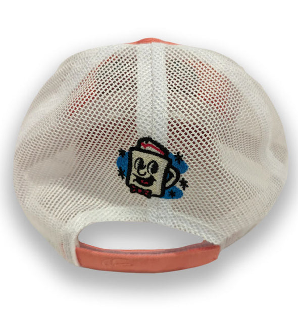 Jersey Diners Adult Wordmark Unstructured Garment Washed Mesh Back Hook Loop Cap