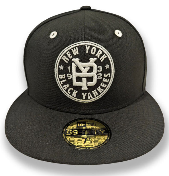 Somerset Patriots New Era New York Black Yankees Primary Medallion Logo Fitted Cap