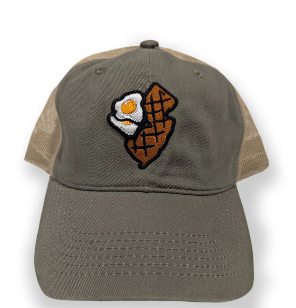 Somerset Patriots Adult Jersey Diners Garment Washed State & Eggs Unstructured Mesh Back Cap
