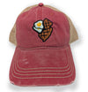 Jersey Diners Adult State & Eggs Distressed Snap Back Tea Stain Cap
