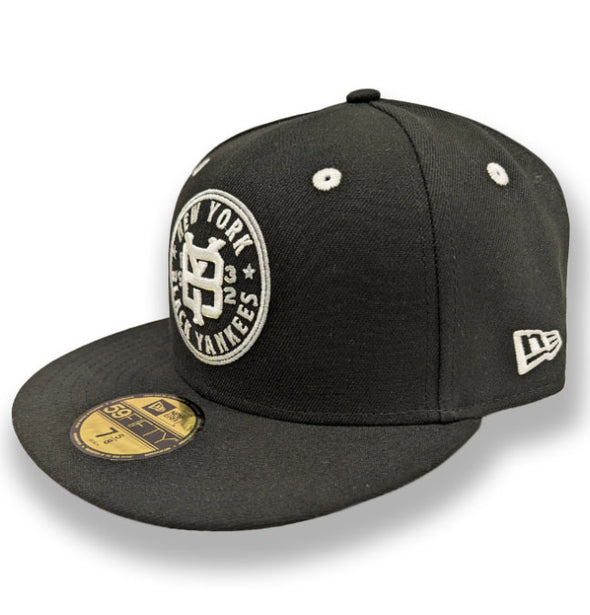 Somerset Patriots New Era New York Black Yankees Primary Medallion Logo Fitted Cap