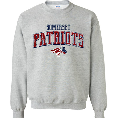 Somerset Patriots Adult Sport Grey Collegiate Unisex Crewneck Sweatshirt