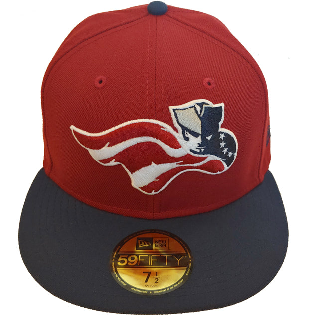 New Era Somerset Patriots Red Authentic Collection Alternate Logo 59FIFTY  Fitted Hat