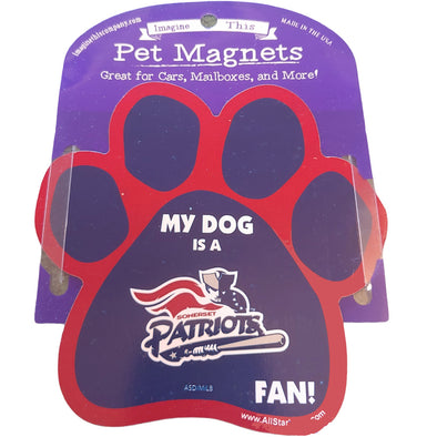 Somerset Patriots Dog Paw Car Magnet