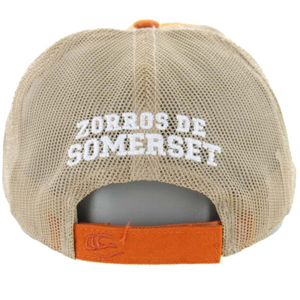 Somerset Patriots Adult Garment Washed Mesh Back Adjustable Zorros de Somerset Z Tail Cap