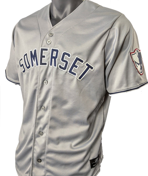 Somerset Patriots Official Adult Road Gray Jersey Replica LG / No