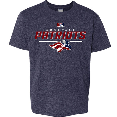Somerset Patriots Youth Boys Softstyle Heathered Scarlet Tshirt