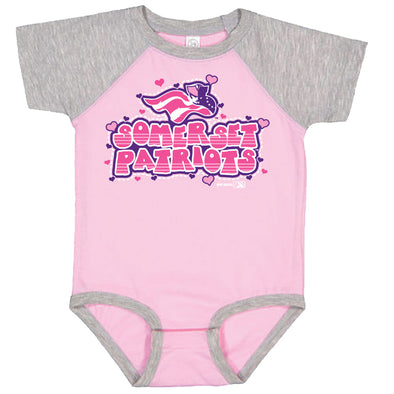 Somerset Patriots Infant Pink Vintage Heather Several Body Suite
