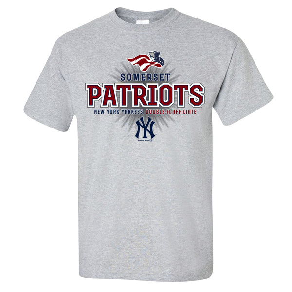 Bimm Ridder Sportswear Somerset Patriots Adult New York Yankees Double-A Affiliate Tee 5XL / Gray